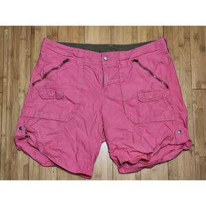 Athleta Women's 14 Coastal Cargo Pink Short Cotton Hike Roll Travel Hike 819761